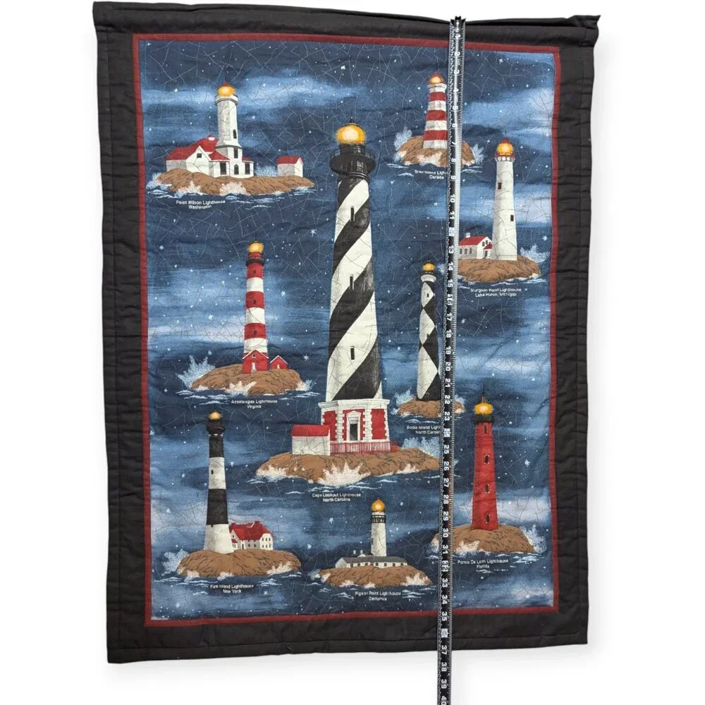Handmade Lighthouses of the USA Quilted Wall Hanging Tapestry 28.5